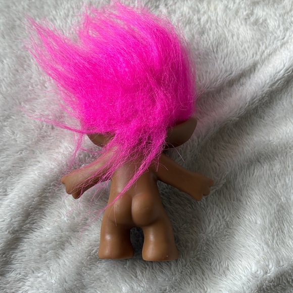 Vintage Ace Novelty Treasure Troll Doll 5” 💖 Pink Hair & Heart Jewel | Rare 90s - Picture 2 of 5